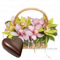 Basket with orchids + gift!